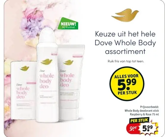 Aanbieding: Whole Body deodorant stick Raspberry & Rose