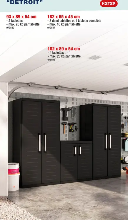 Offre: Keter Detroit armoire de rangement bas 89x93x54 cm
