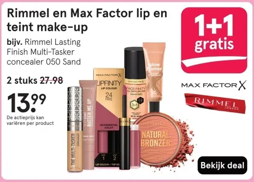 Aanbieding: Rimmel en Max Factor lip en teint make-up