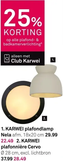 Aanbieding: Plafondlamp Nela of plafonnièrre Cervo