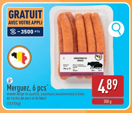 Offre: Merguez, 6 pcs