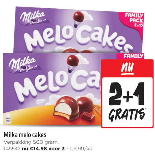 Aanbieding: Milka melo cakes