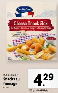 Offre: Snacks au fromage