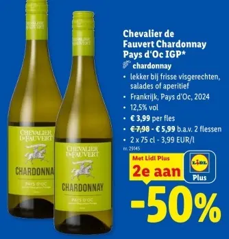 Promotie: Chevalier de Fauvert Chardonnay Pays d'Oc IGP