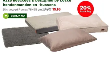 Aanbieding: Alle Beeztees hondenmanden en -kussens