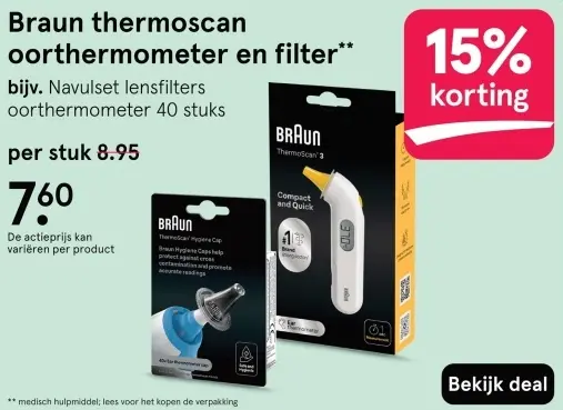 Aanbieding: Thermoscan oorthermometer en filter