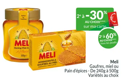 Offre: Gaufres, miel ou Pain d'épices