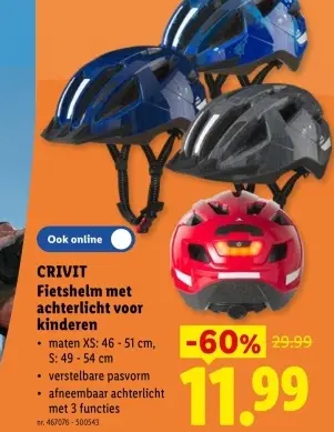 Promotie: Fietshelm met achterlicht voor kinderen