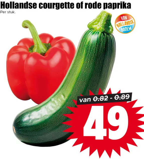Aanbieding: Hollandse courgette of rode paprika