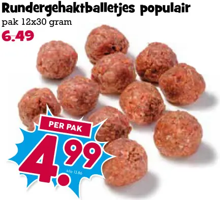 Aanbieding: Rundergehaktballetjes populair