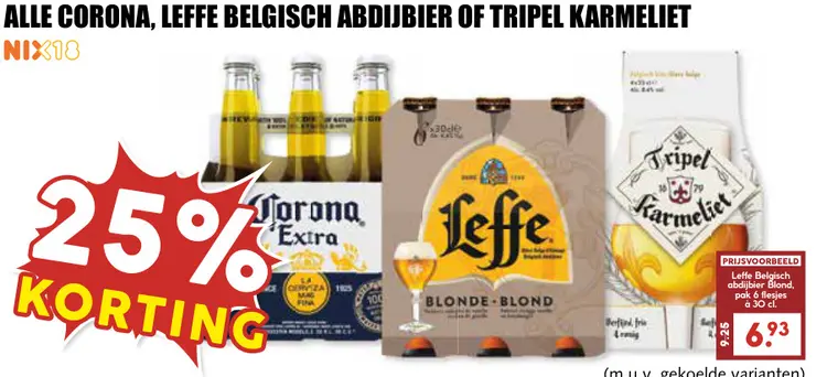 Aanbieding: Corona, Leffe Belgisch Abdijbier of Tripel Karmeliet