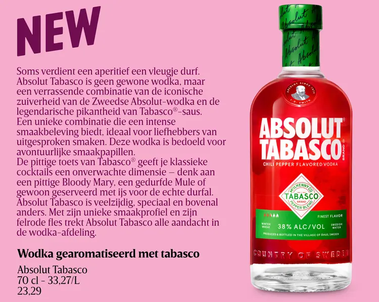 Promotie: Absolut Tabasco