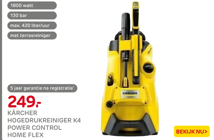 Aanbieding: Hogedrukreiniger k4 power control home flex