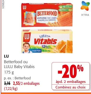 Offre: Betterfood ou LULU Baby Vitabis