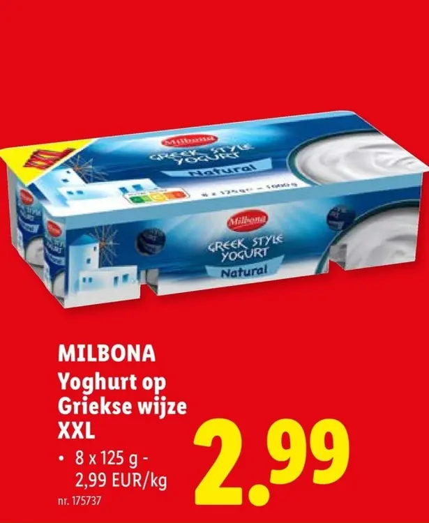 Promotie: MILBONA Yoghurt op Griekse wijze XXL