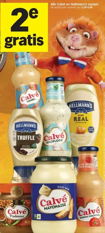 Aanbieding: Alle Calvé en Hellmann's sauzen