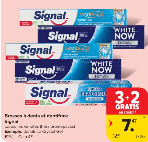 Offre: Brosses à dents et dentifrice