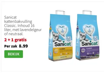 Aanbieding: Sanicat kattenbakvulling Classic