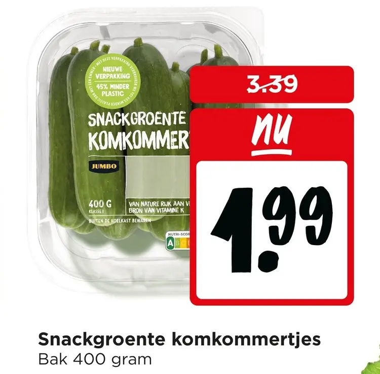 Aanbieding: Snackgroente komkommer