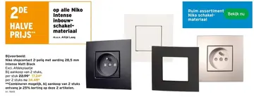 Aanbieding: Niko stopcontact 2-polig met aarding 28,5 mm 