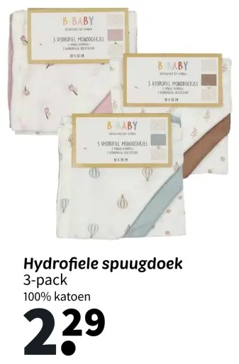 Promotie: Hydrofiele spuugdoek