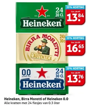 Aanbieding: Heineken, Birra Moretti of Heineken 0.0