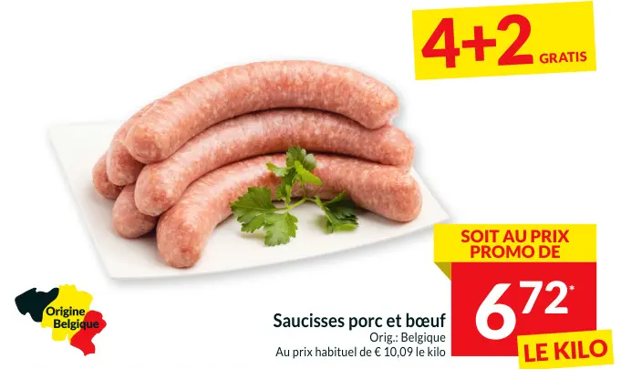 Offre: Saucisses porc et bœuf