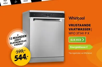 Aanbieding: Vrijstaande vaatwasser wfo 3t141 p x