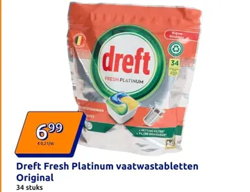 Aanbieding: Dreft Fresh Platinum vaatwastabletten Origina