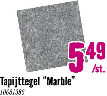 Aanbieding: Tapijttegel Marble lichtgrijs 50x50cm