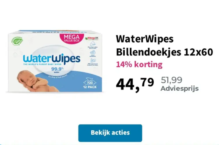 Aanbieding: WaterWipes Billendoekjes