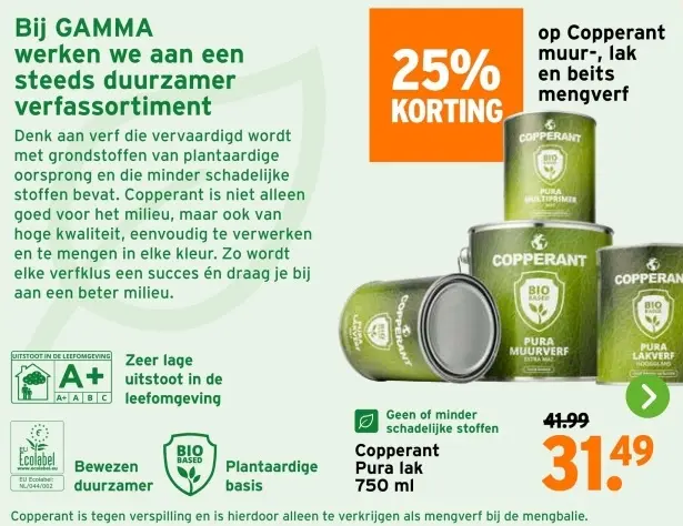 Aanbieding: Copperant muur-, lak en beits mengverf