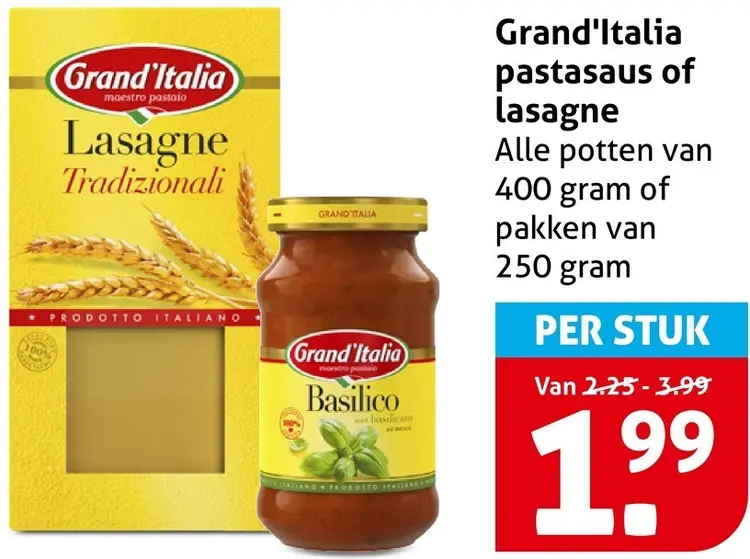 Aanbieding: Pastasaus of lasagne