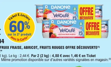 Offre: Velouté Fruix Fraise, Abricot, Fruits Rouges Offre Découverte