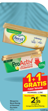 Aanbieding: Margarine Becel Romig of Gourmet Pro Activ