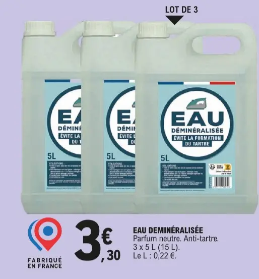 Offre: Eau deminéralisée
