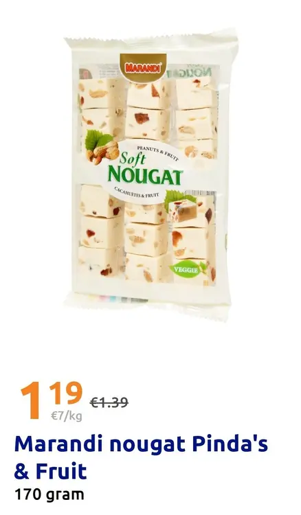 Promotie: Marandi nougat Pinda's & Fruit