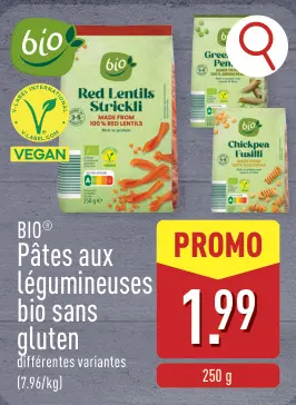 Offre: Pâtes aux légumineuses bio sans gluten