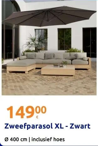 Promotie: Zweefparasol XL - Zwart