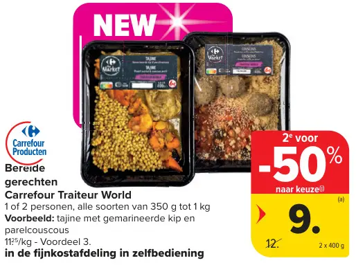 Promotie: Bereide gerechten Carrefour Traiteur World