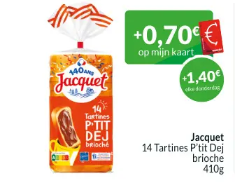 Promotie: 14 Tartines P'tit Dej brioche