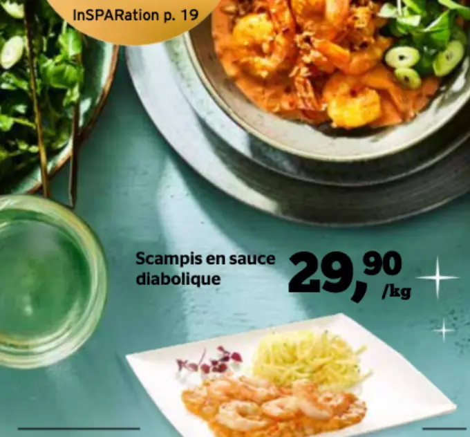 Offre: Scampis en sauce diabolique