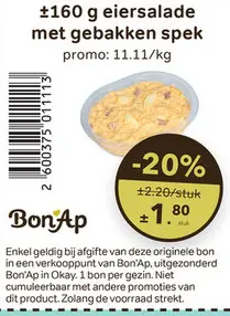 Promotie: eiersalade met gebakken spek