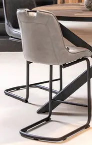 Offre: Michiel, Chaise De Bar - Pieds Traineau Rond + Poignee - Tissu Pala - Anthracite