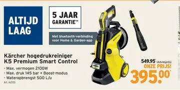 Aanbieding: Kärcher hogedrukreiniger K5 Premium Smart Con