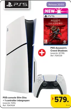 Aanbieding: PS5-console Slim Disc + 1 controller inbegrep