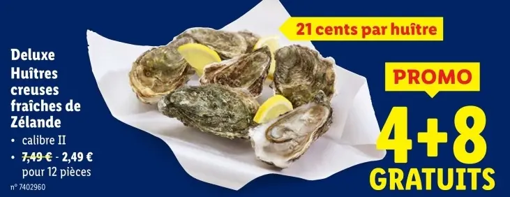 Offre: Deluxe Huîtres creuses fraîches de Zélande