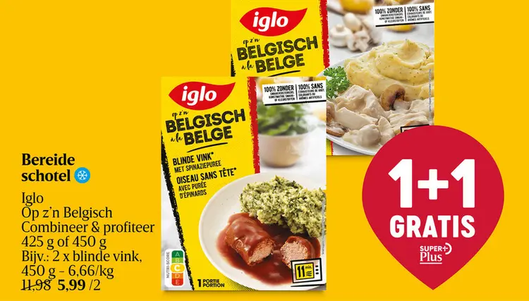 Aanbieding: Bereide schotel Iglo Op z'n Belgisch