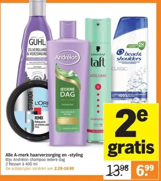 Aanbieding: Alle A-merk haarverzorging en -styling