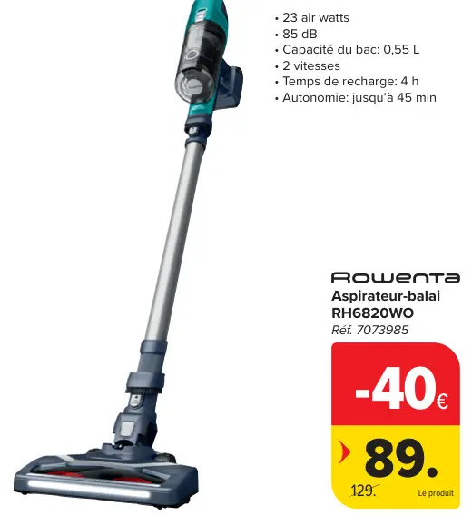 Offre: Aspirateur-balai RH6820WO